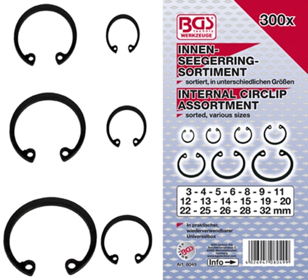 Assortiment Borgveerringen Binnen 300Dlg
