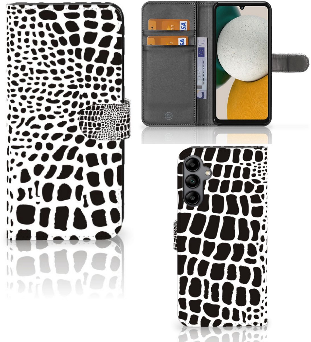 Samsung Galaxy A34 Telefoonhoesje met Pasjes Slangenprint