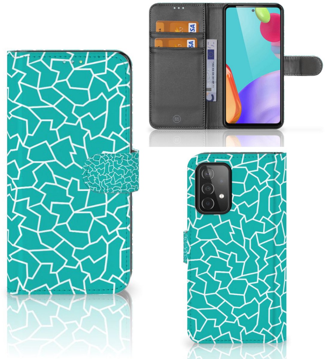 Samsung Galaxy A52 Hoesje Cracks Blue