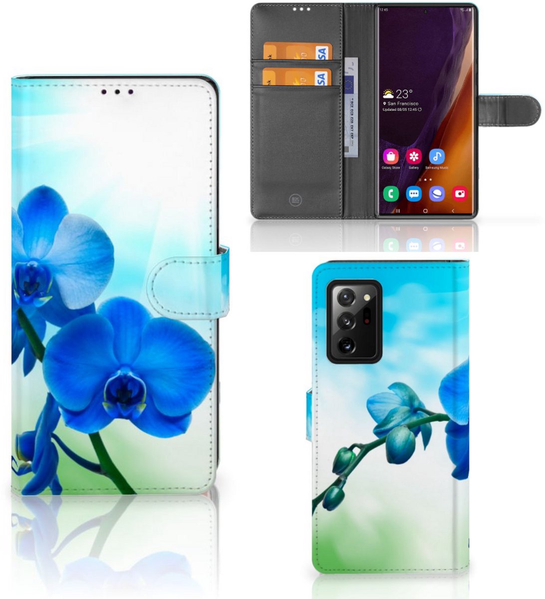 Samsung Galaxy Note20 Ultra Hoesje Orchidee Blauw - Cadeau voor je Moeder