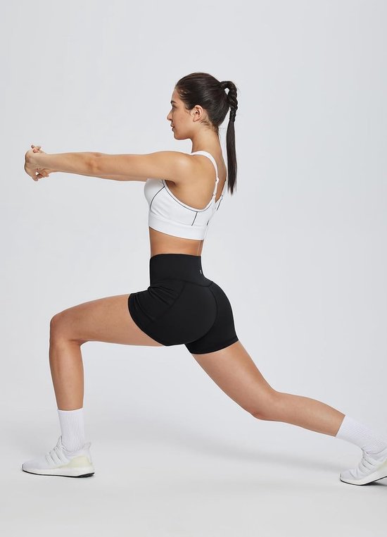 Dames Hoge Taille Sport Shorts met Zakken voor Gym, Running en Fietsen — afbeelding 3