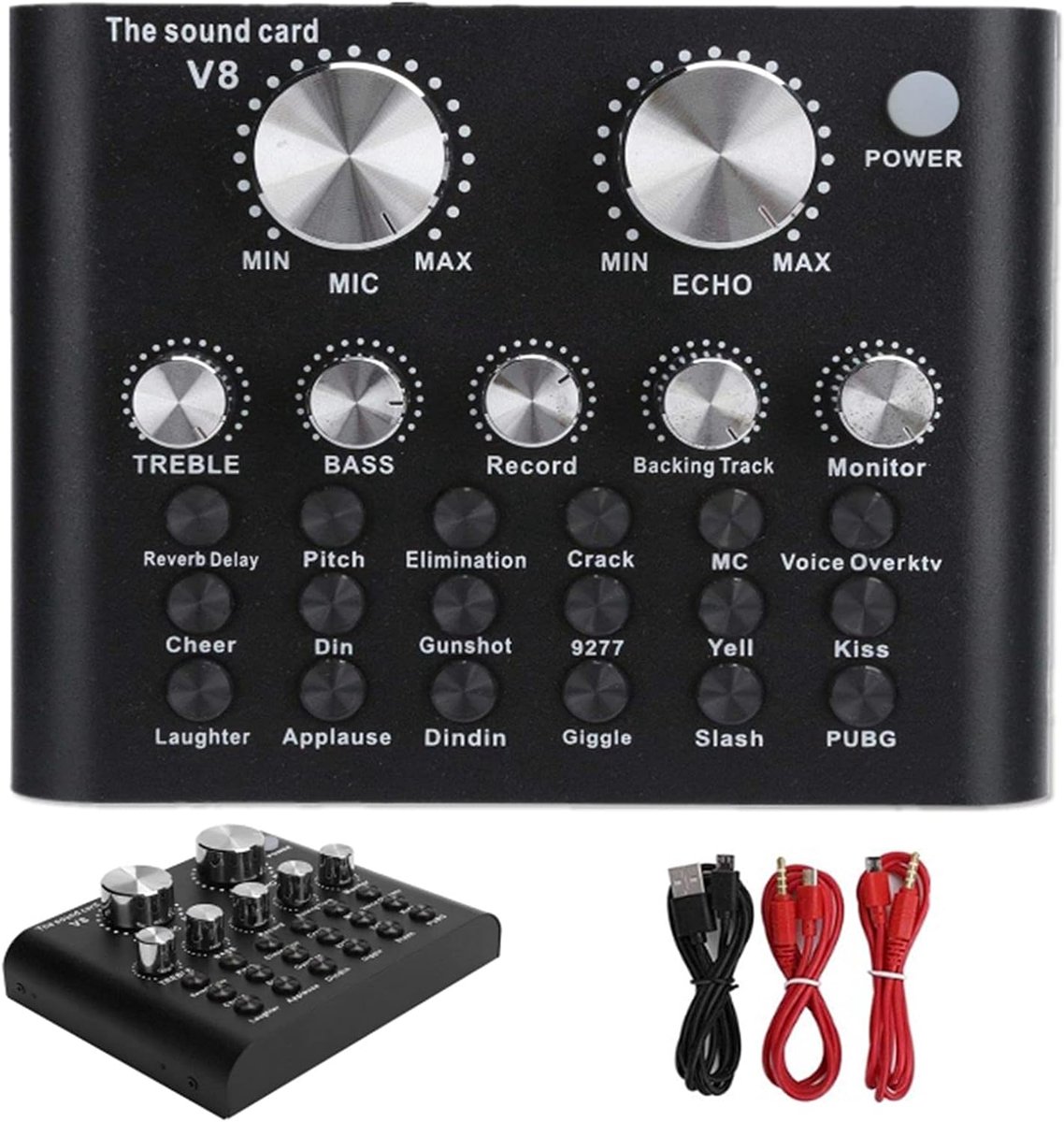 Bluetooth Mini Geluidsmixer met Voice Changer en Geluidseffecten