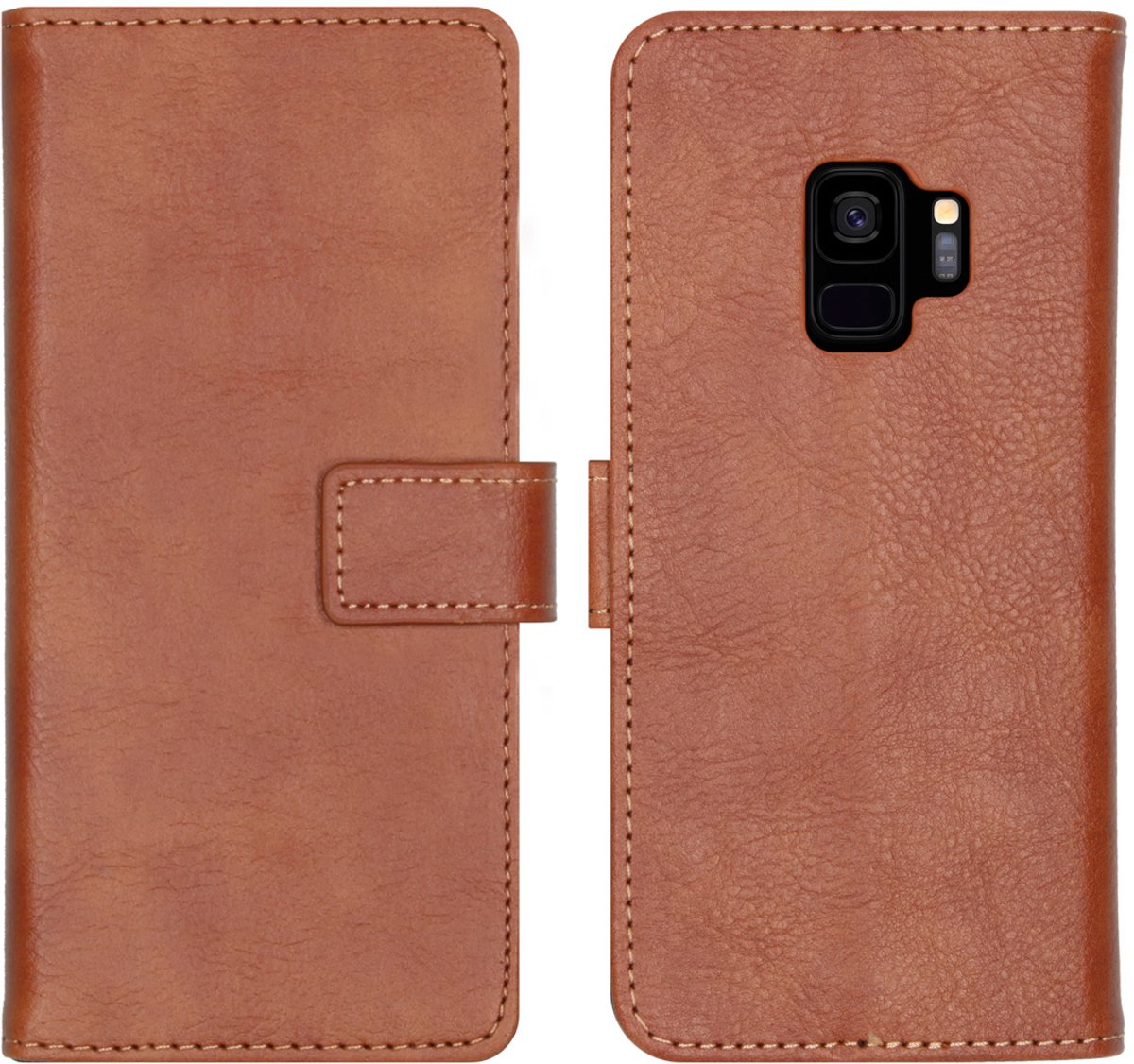 imoshion Hoesje - Geschikt voor Samsung Galaxy S9 - Luxe Bookcase - Bruin