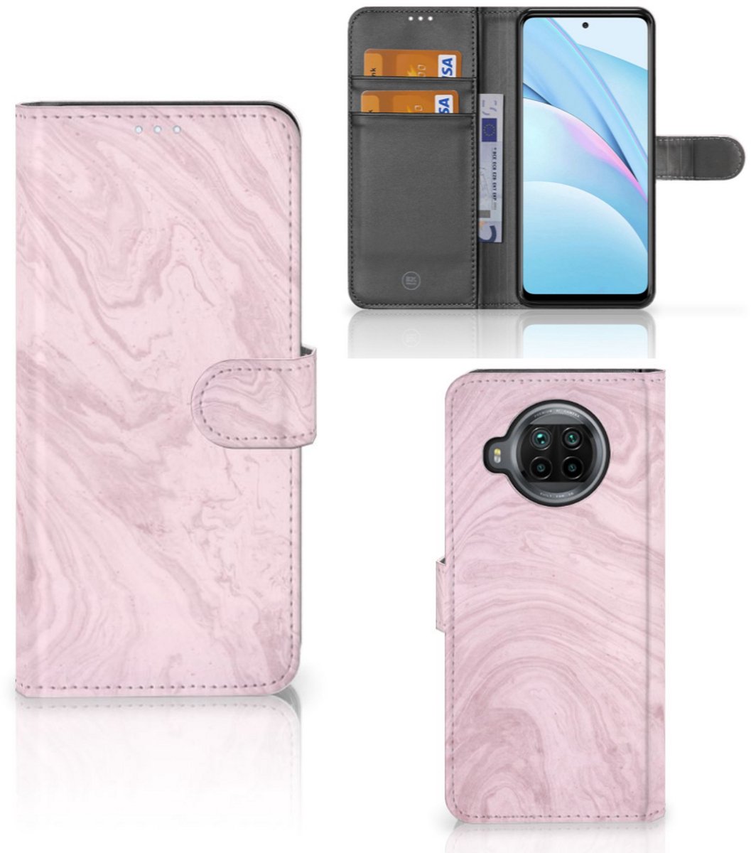 Xiaomi Mi 10T Lite Bookcase Marble Pink - Origineel Cadeau Vriendin