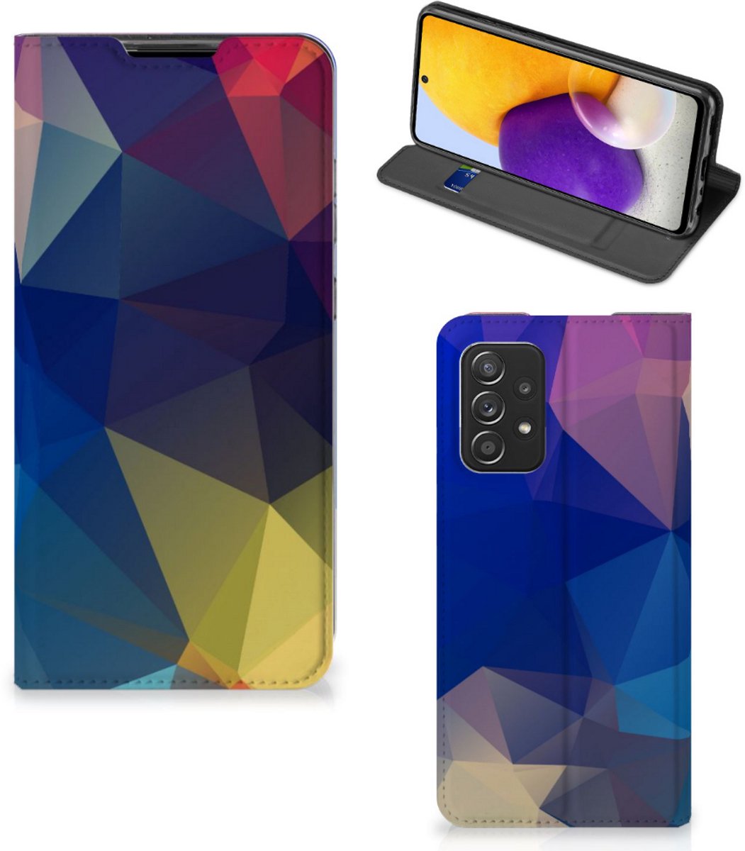 Book Case voor Samsung Galaxy A72 (5G/4G) Stand Case Polygon Dark