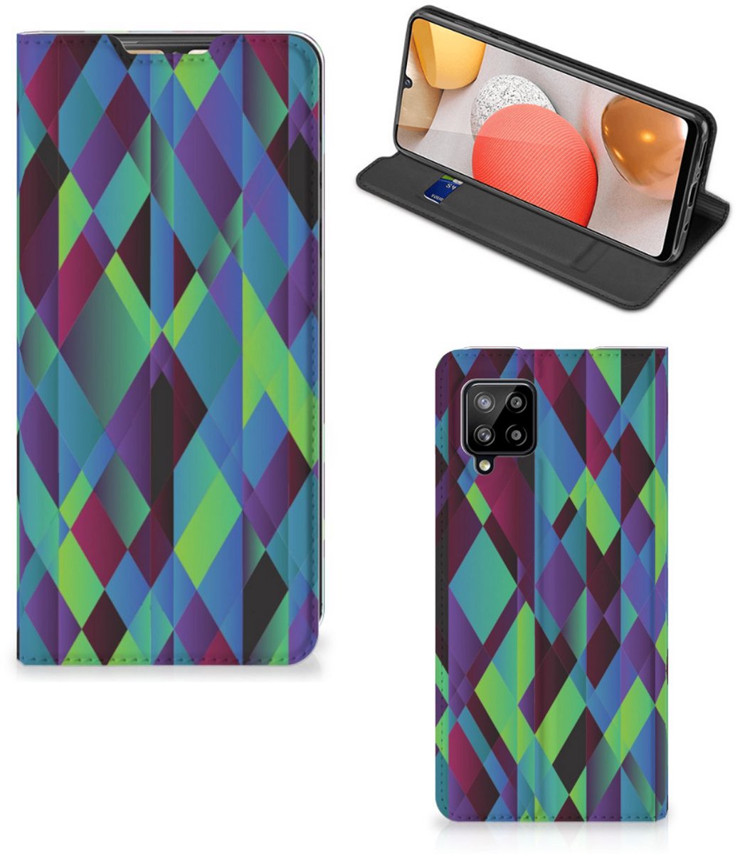 Samsung Galaxy A42 Stand Case Abstract Green Blue