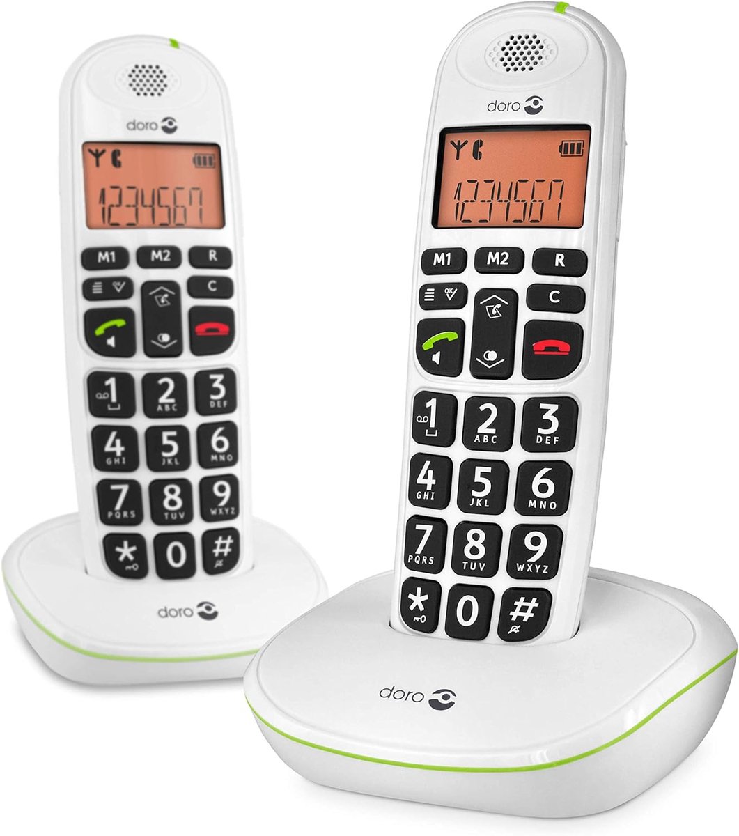 Draadloze DECT-telefoon voor senioren met grote toetsen en versterkt geluid