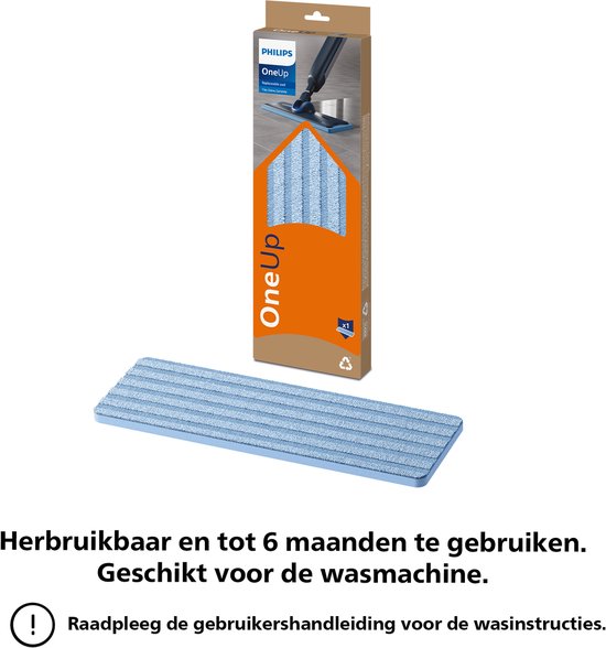 Philips OneUp dweildoek, herbruikbaar en tot 6 maanden te gebruiken, geschikt voor de wasmachine.