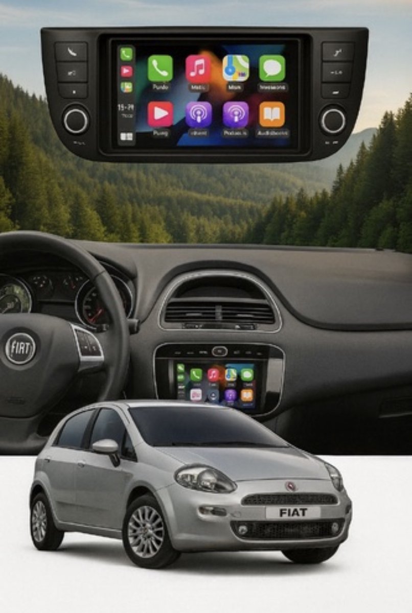 ADIVOX T1 7 inch geschikt voor Fiat Punto/Linea 2010-2016 Android 15 CarPlay/Auto/Wifi/GPS/RDS/DSP/DAB+