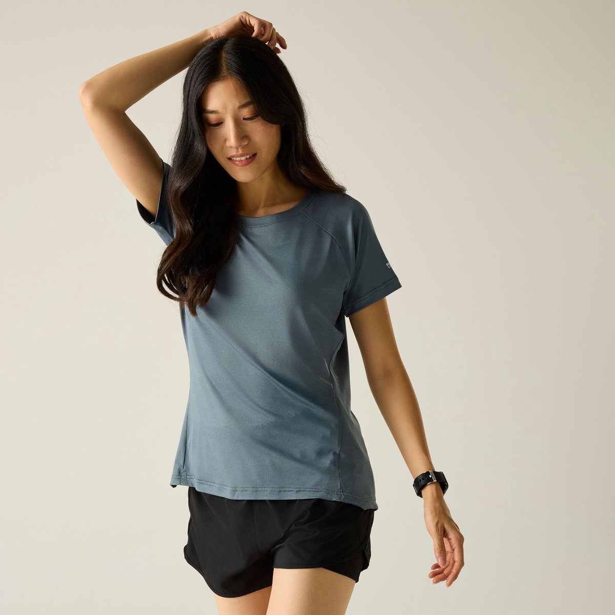 Dames Limonite T-shirt met korte mouwen en gemêleerde print Grijs
