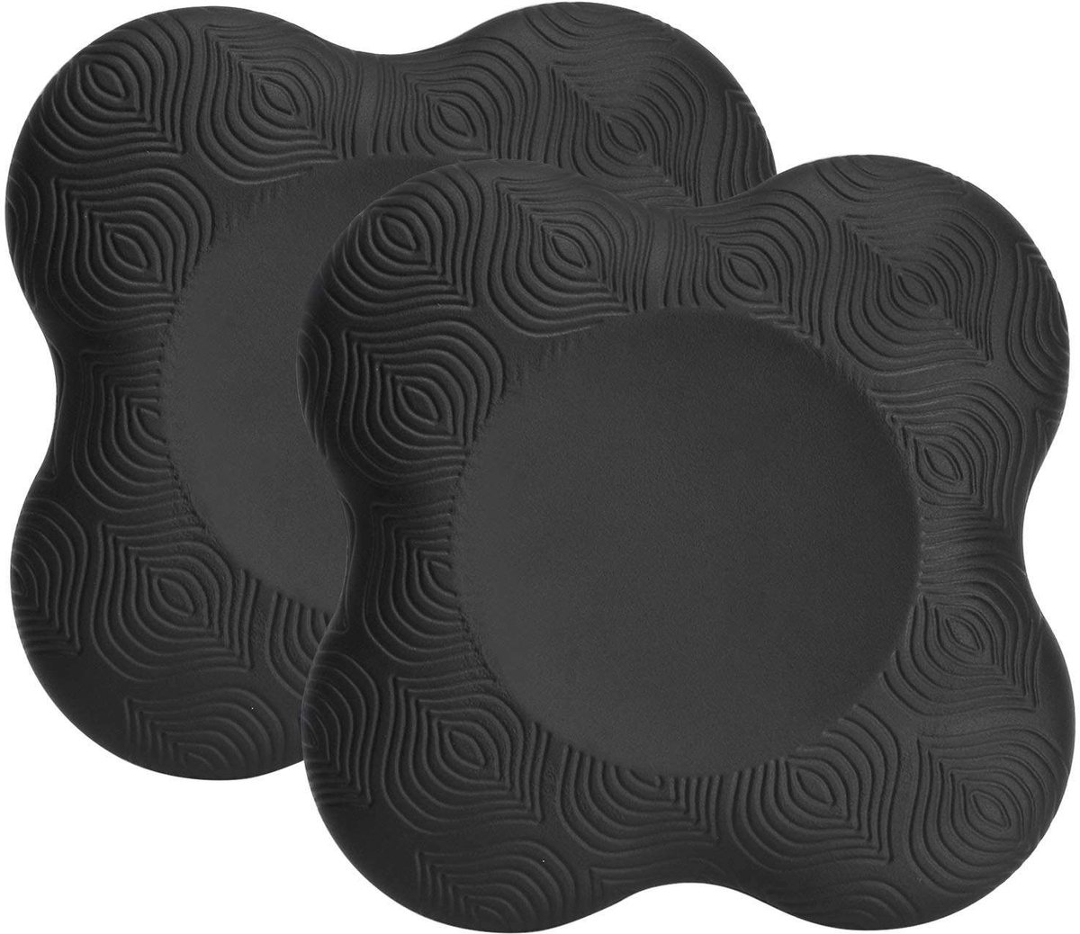 2x Knie kussens yoga - Kniebeschermers - Antislip - Knee pads - Sportmat - Fitness - Elleboog/pols/kniebescherming - 20x20x2 cm - Zwart - Jonyx