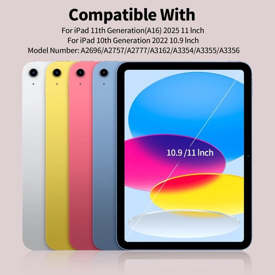 Schokbestendige iPad Hoes 10e & 11e Generatie 10.9 Inch met Trifold Standaard & Auto Wake/Sleep Zwart — afbeelding 4
