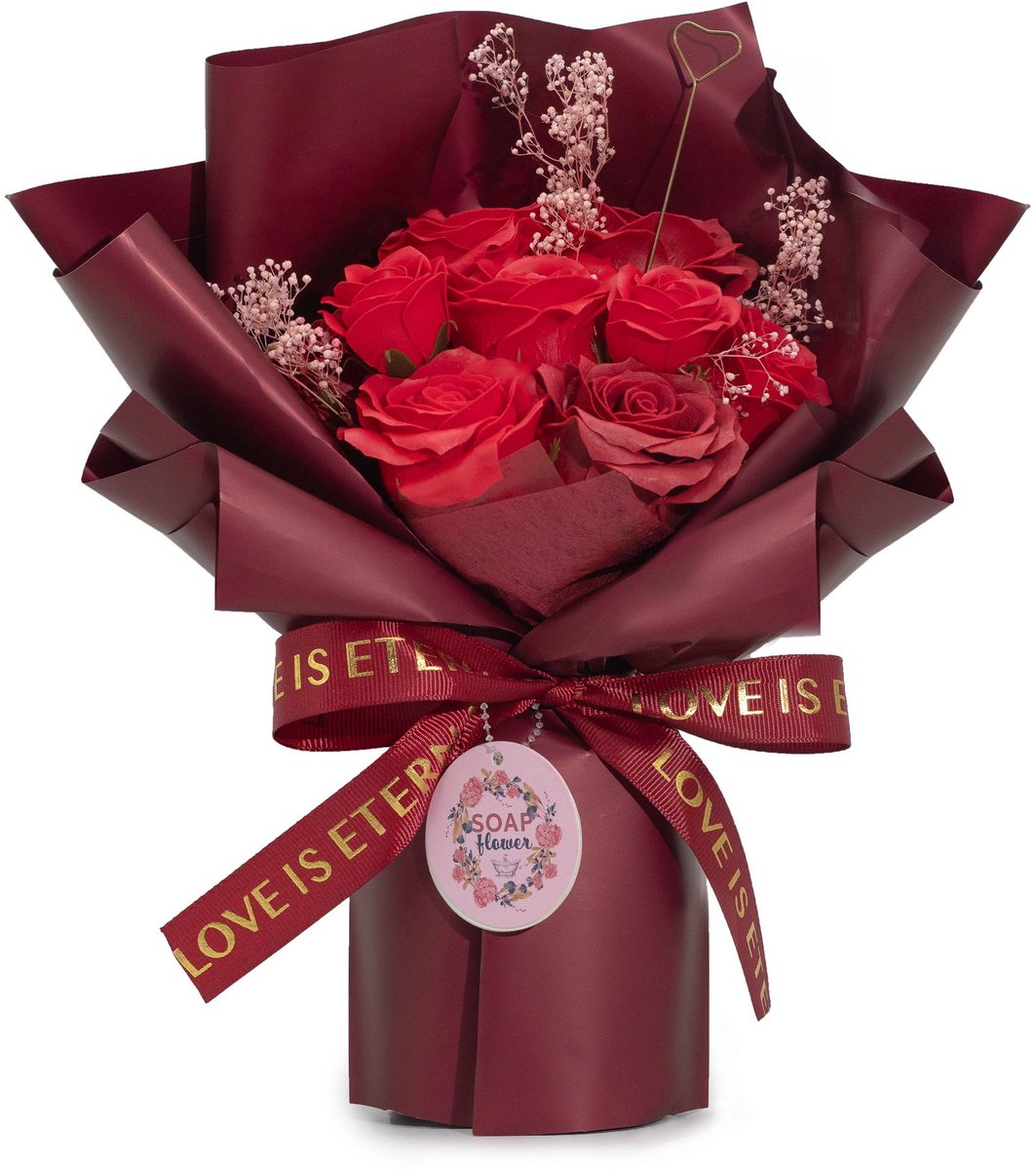 Zeep Bloemen Boeket - Rode Rozen