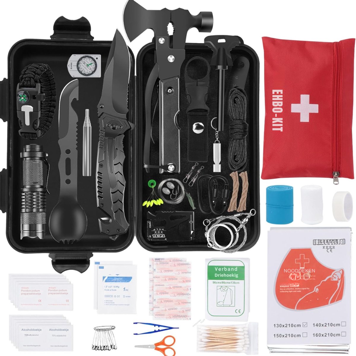 Zyrex® Noodpakket Rampenrugzak - Noodpakketten - Noodpakket - Zwart - 22cm x 15cm x 12cm
