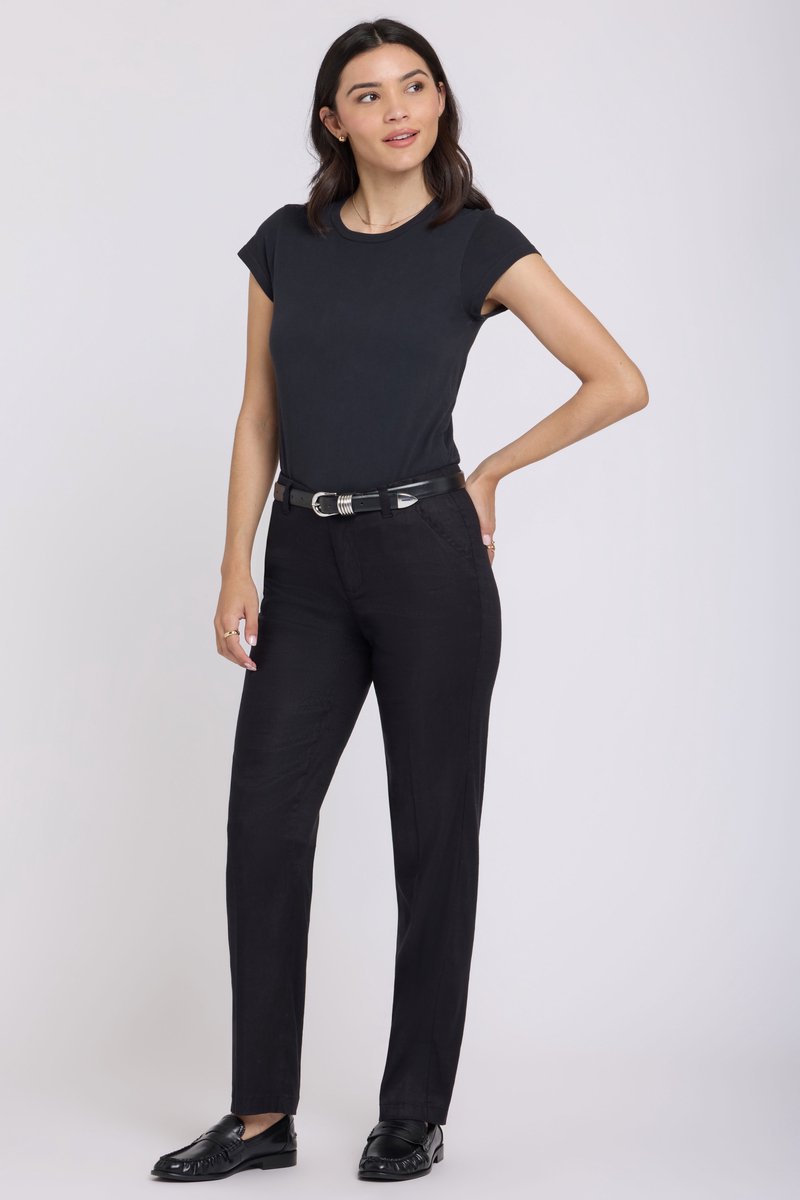 Marilyn Straight Broek In Stretch Linnen