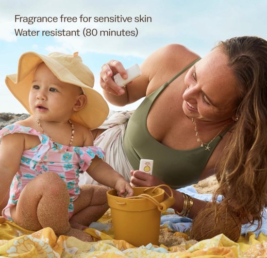 Baby Bum Minerale Zonnebrand Stick SPF 50 - Zonder Octinoxaat & Oxybenzone - Geurvrij - UVA/UVB Bescherming - Voor Gevoelige Babyhuid - Reisformaat 0.45 oz van Merkloos — afbeelding 3