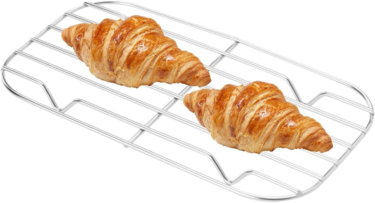 Bakrooster RVS - Koelrek Keuken - Maaltijd Bereiding - 3D Open Ontwerp - 17.8x12x2 cm - Zilver