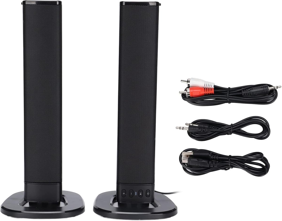Soundbar Luidspreker - Tv Geluid - Home Entertainment - Scheidbaar Ontwerp - 41x15x7 cm - Zwart