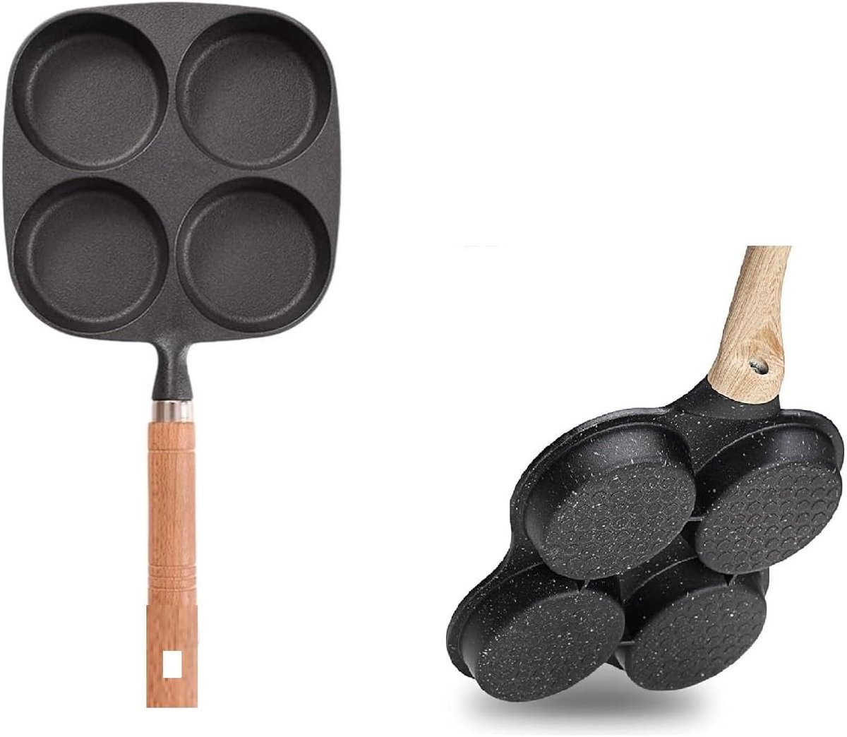 Pannenkoekenpan met 4 Vormen - Omelet Pan - Ontbijt Bakken - Antiaanbaklaag