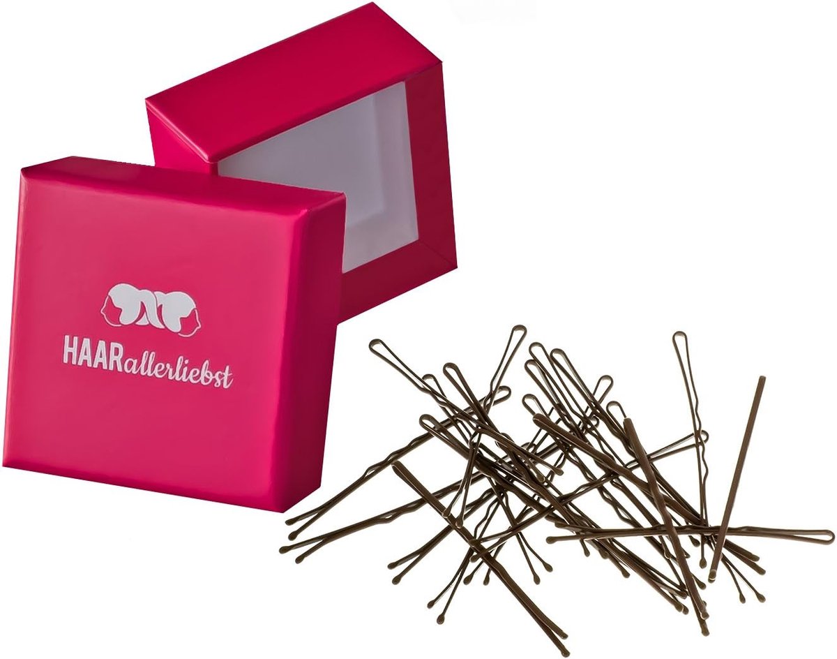 Haarclips Klemmen - Bobbypins Stevig - Haar Vormgeven - Extra Grip Coating - 6 cm Lang - Bruin