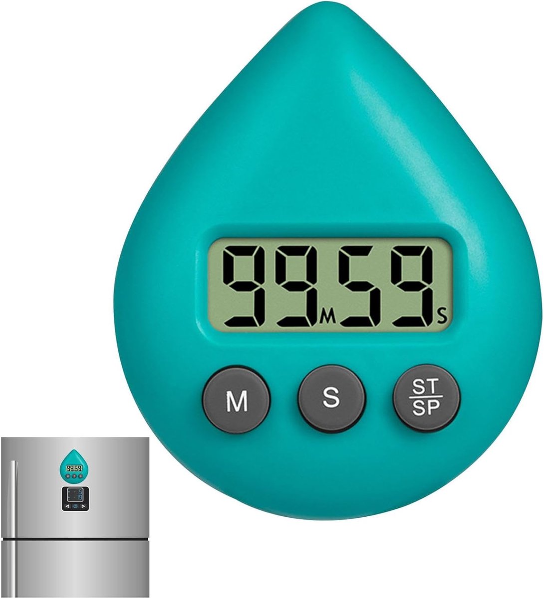 Digitale Timer - Keuken Timer - Douche Koken - Waterdicht Zuignap - 8x6.5x2.5cm - Groen