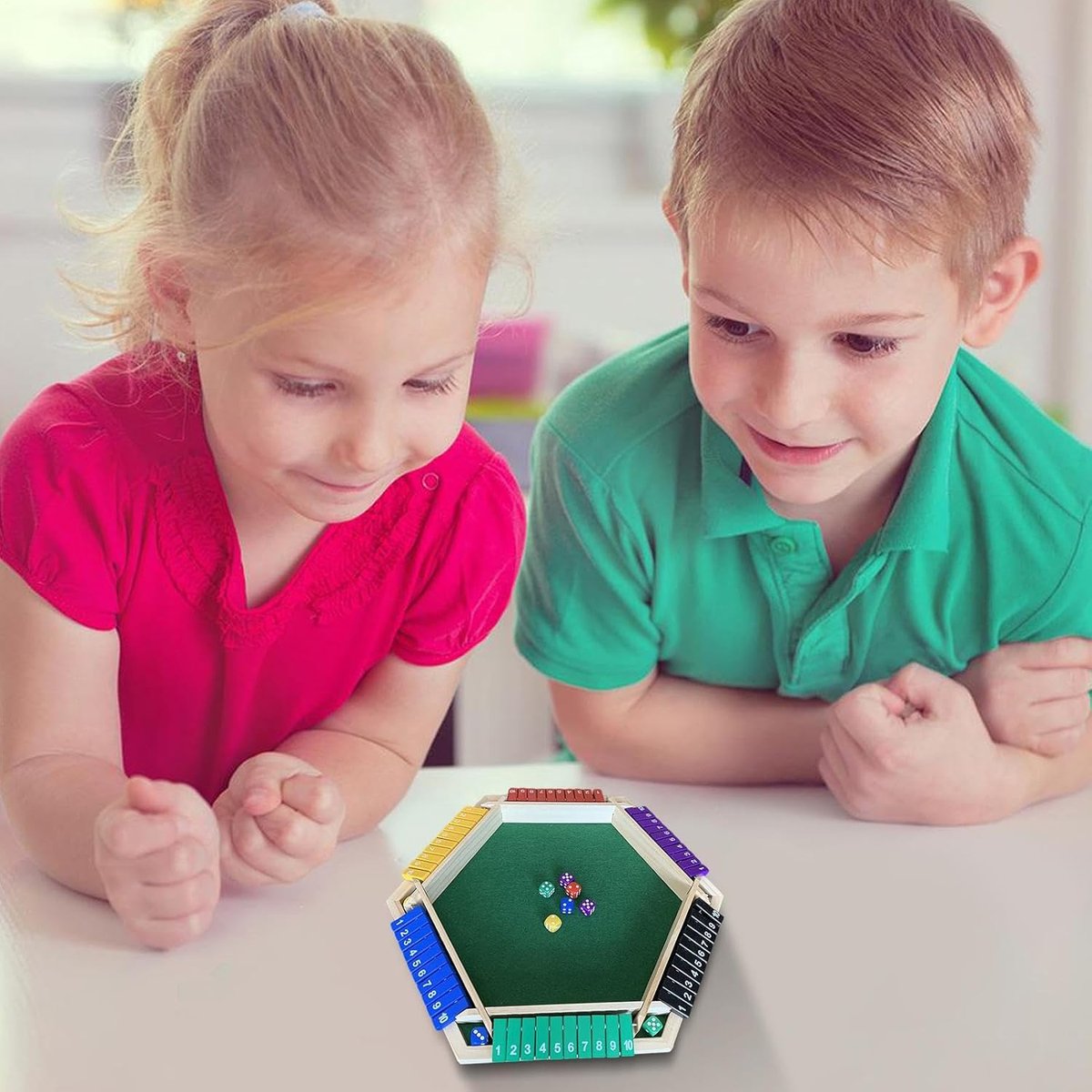Dobbelspel Houten - Strategie Spel - Familie Spelletjes - Waterdicht Ontwerp - 38x33x5 cm - Zes Kleuren