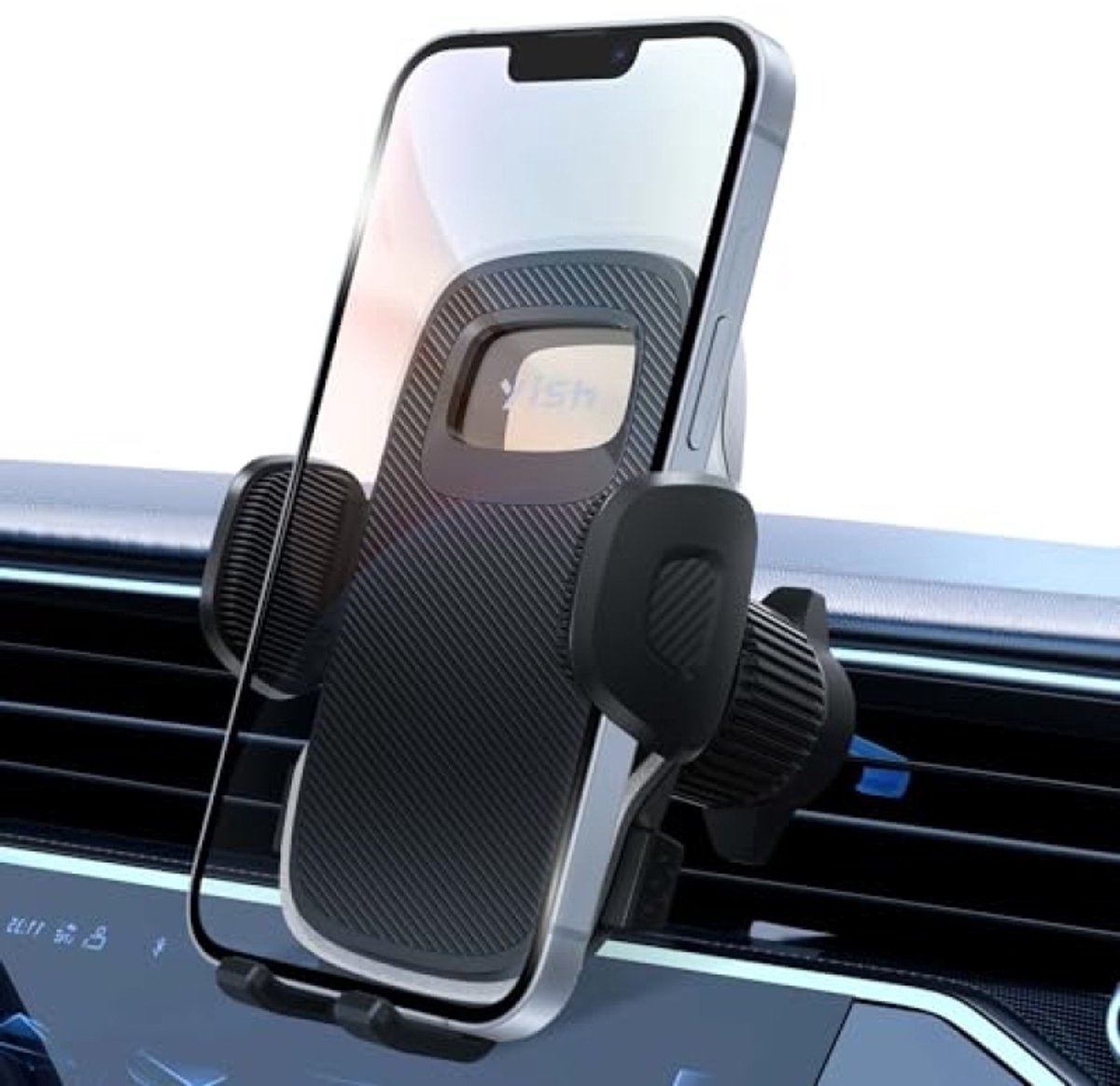 Autohouder voor telefoon met 360 graden draaibare kop - Ventilatierooster bevestiging - Zwart