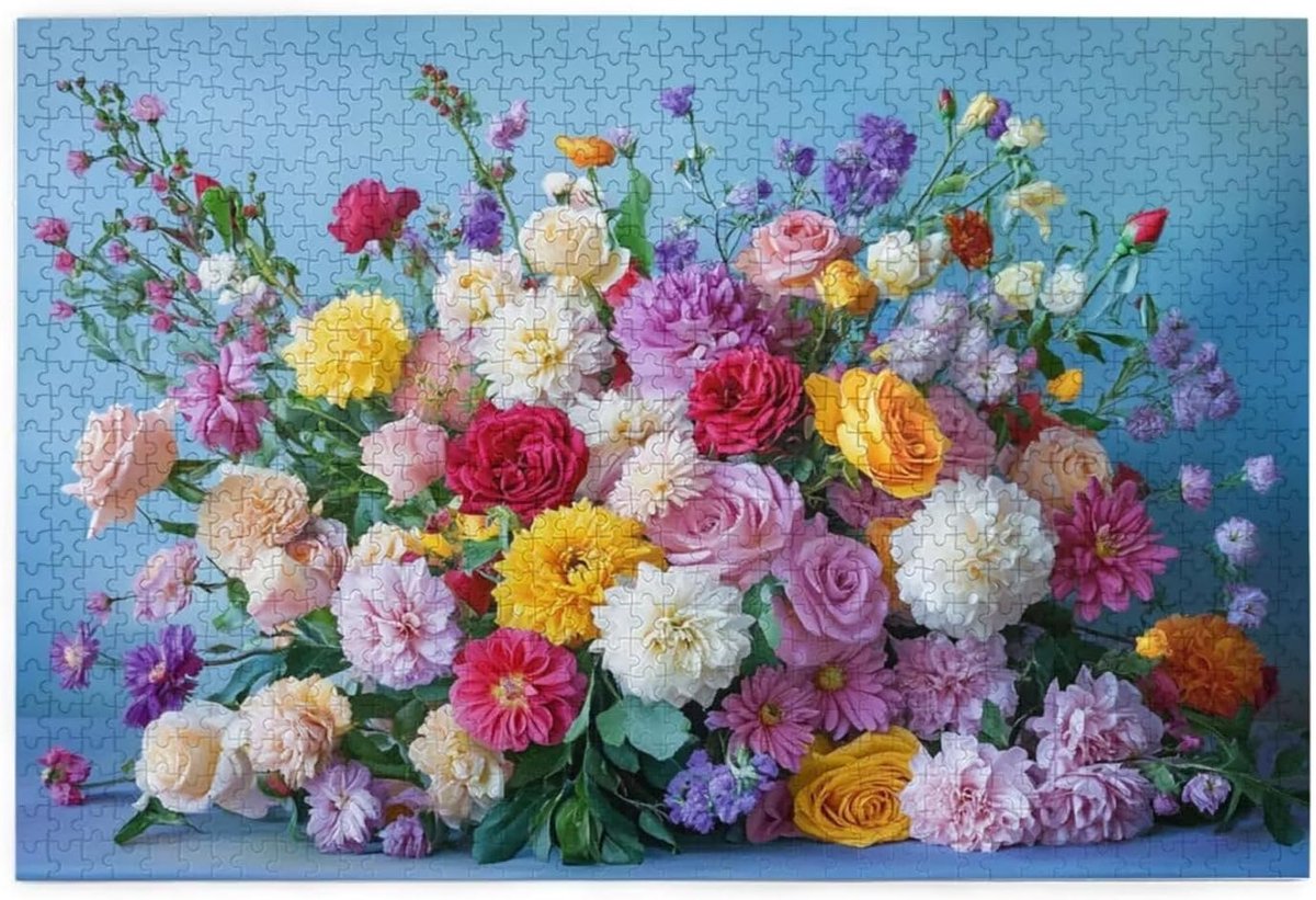 Puzzel 2000 stukjes - Legpuzzel Volwassenen - Ontspannend Tijdverdrijf - Grote Afmeting Puzzel - 100 x 70 cm - Bloemenprint
