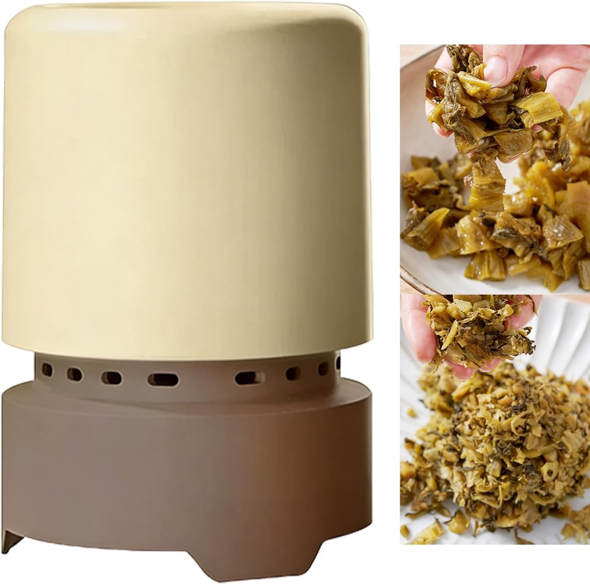 Handpers Keuken - Voedsel Droger - Groente Fruit - Handmatig Bedienbaar - 16x12x16 cm - Wit