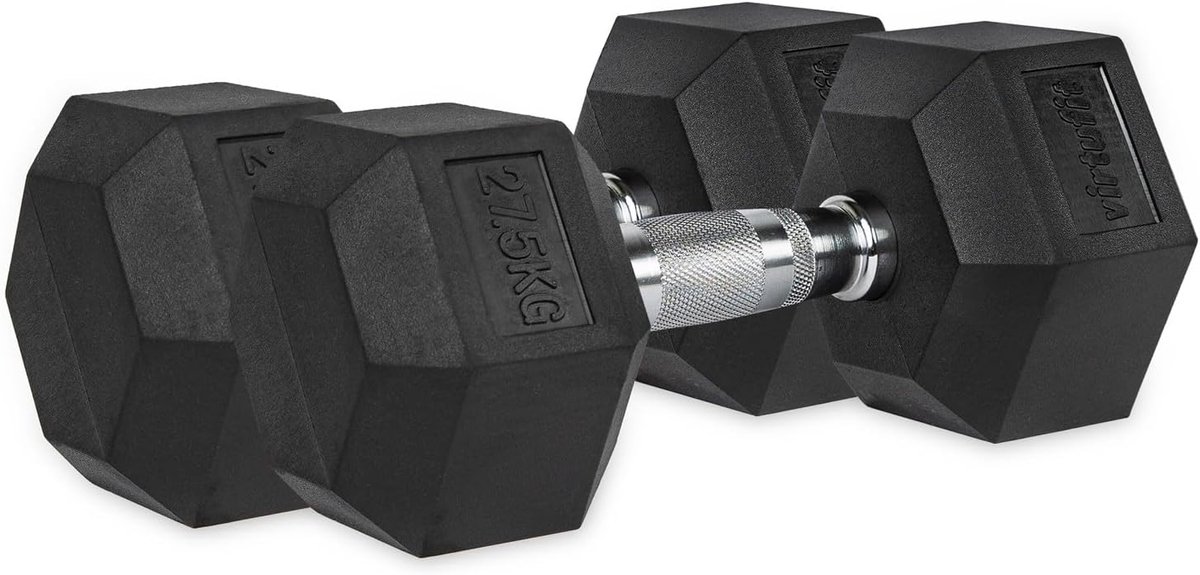 Halters Set - Gewichten Paar - Krachttraining Thuis - Zeshoekige Vorm - 2 x 275 kg - Zwart