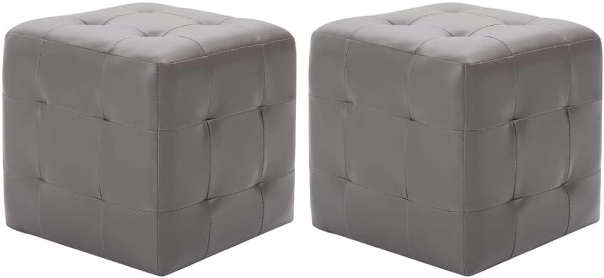 Nachtkastjes Set - Bijzettafels - Opbergen - Multifunctioneel - 30x30x30 cm - Grijs