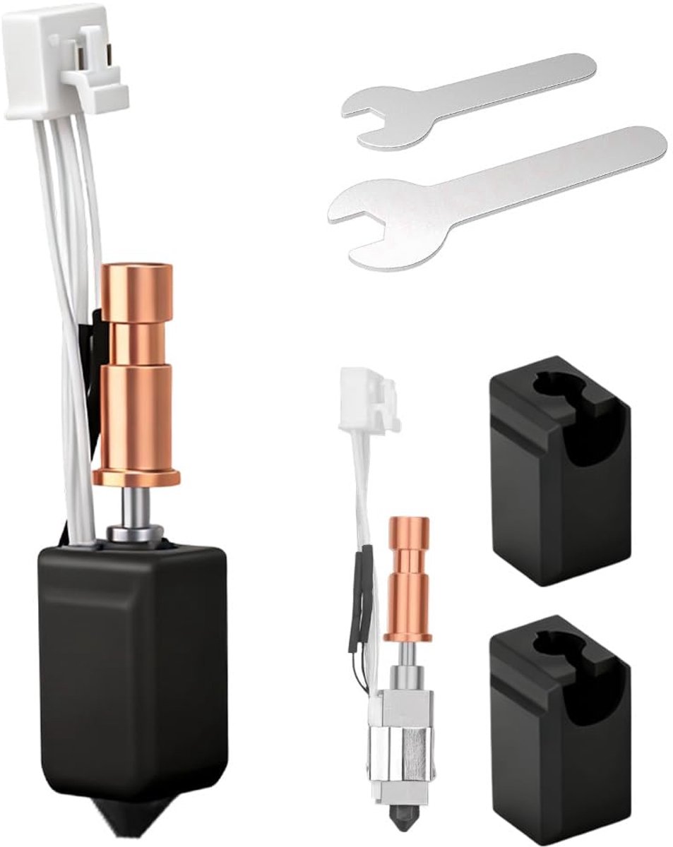 Hotend Printkop - Verwarmingselement - 3D Printen - Gehard Stalen Mondstuk - 04 mm - Zilver