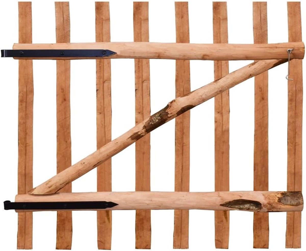 Houten Tuinpoort - Hekpoort Omheining - Toegang Creëren - Geïmpregneerd Hazelnoothout - 10
