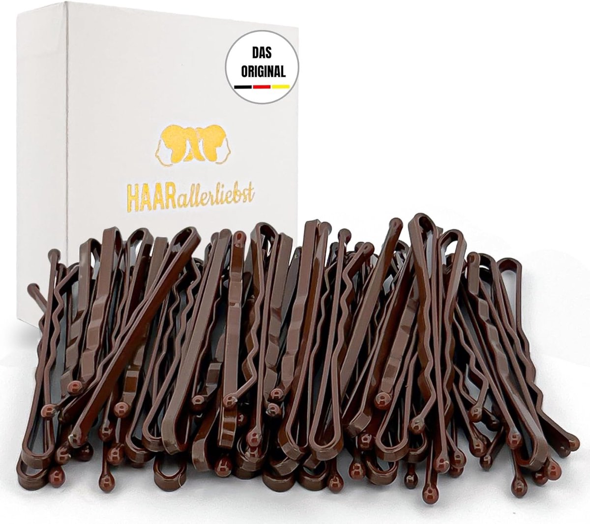 Haarspelden Set - Bobby Pins - Haarstyling Fixatie - Extra Sterke Grip - 5 cm Lengte - Bruin