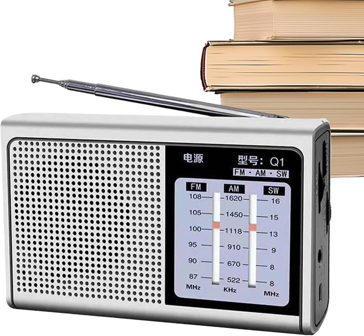 Draagbare Radio - AM FM Ontvanger - Noodgeval Camping - Koptelefoon Uitgang - 13 x 8 cm