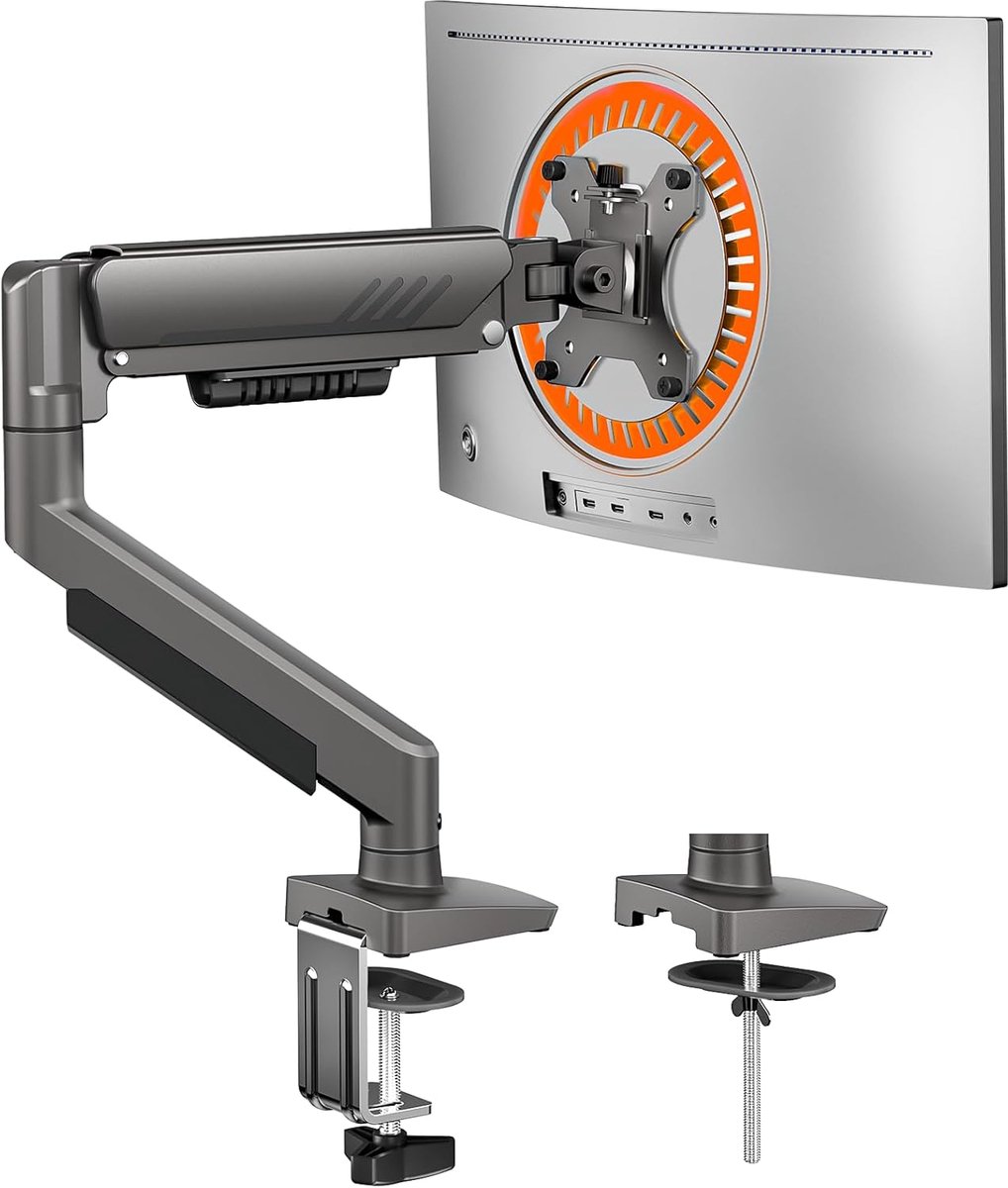 Monitor Verhoger - Bureau Verstelling - Ergonomisch Werken - Stevig Aluminium - 40x20x10 cm - Grijs