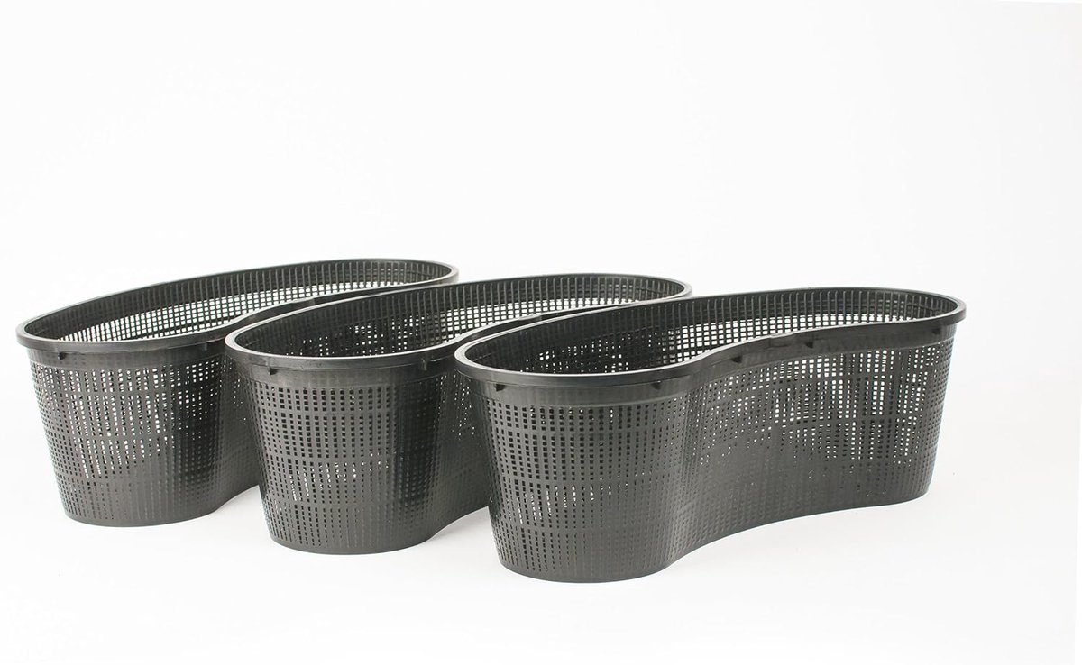 Plantenmanden Set - Vijvermanden Kweekpotten - Vijver Tuin Aquarium - Voorkomt Verspreiding - 3 Stuks Ovaal