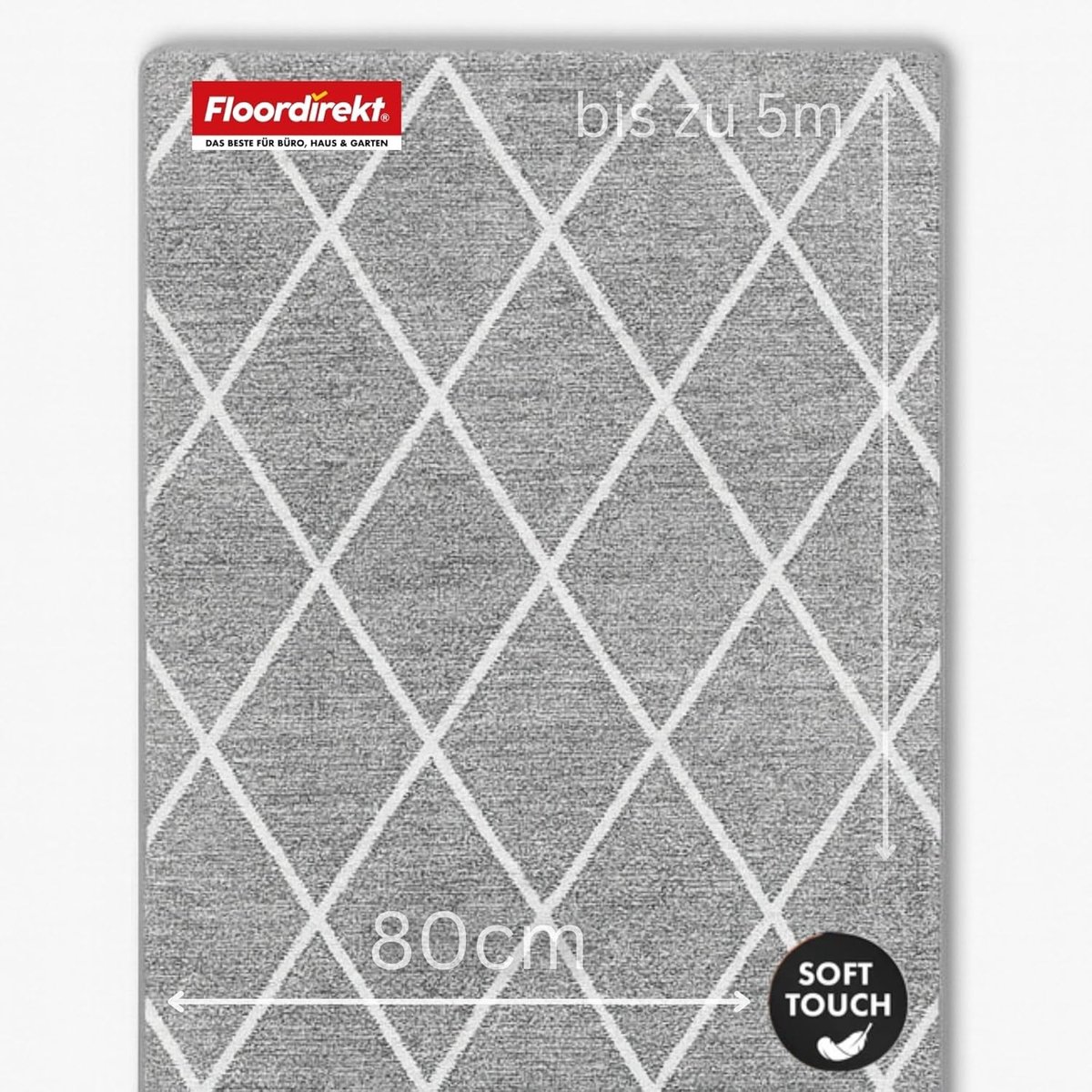 Tapijtloper Cosenza - Moderne vloerbedekking - Gang entree hal - Antislip gelrug - 80 x 45