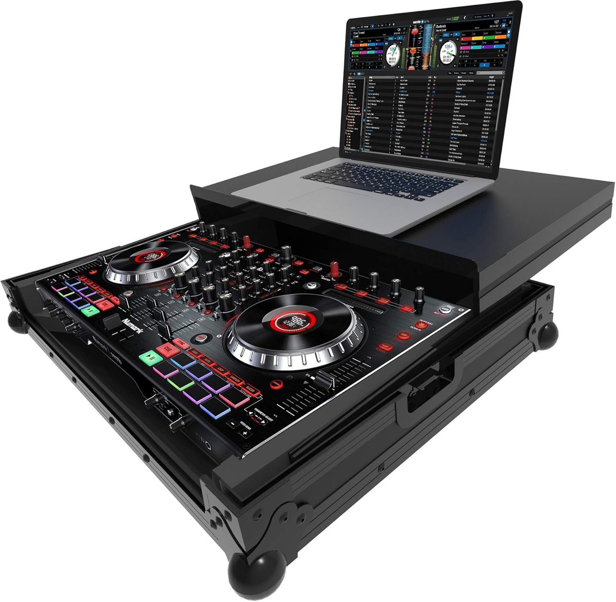 DJ Koffer - Flightcase Controller - Muziek Transport - Robuuste Constructie - 70x50x23cm - Zwart