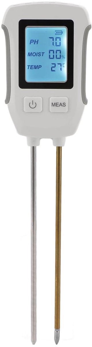 Bodemvochttester Dual Probe Hoge Nauwkeurigheid PH-meter voor Tuinieren - Digitaal Display Bodemtester voor Plantenteelt, ABS-materiaal