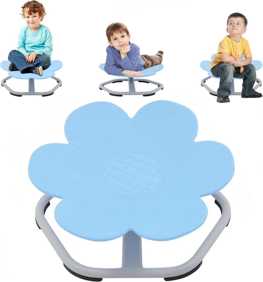 Draaistoel Kinderen - Zintuiglijke Stoel - Coördinatie Training - 360 Graden Draaibaar - 54x54x27 cm - Blauw