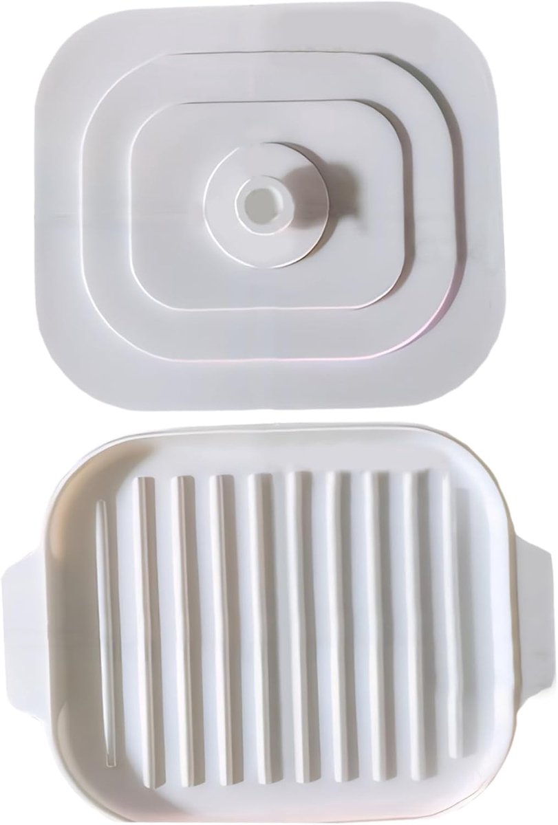 Bacon Tray - Spek Bakplaat - Magnetron Oven - Lid Handvatten - 28 x 21 cm - Grijs
