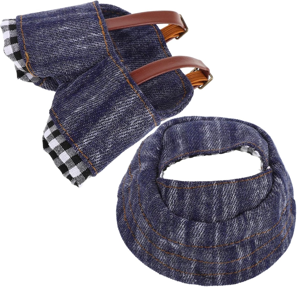 Poppenkleding Set - Speelgoed Kleding - Poppen Aankleden - Denim Stijl - 8.5x8.5cm - Multi