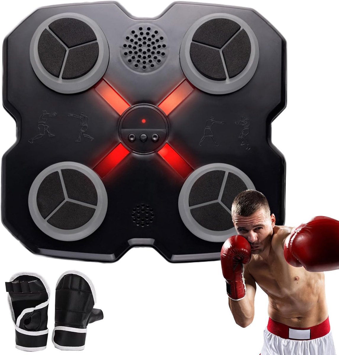 Muziek Boks Machine - Fitness Apparaat - Thuis Training - Slimme Muziek Integratie - 28x28x5cm - Zwart