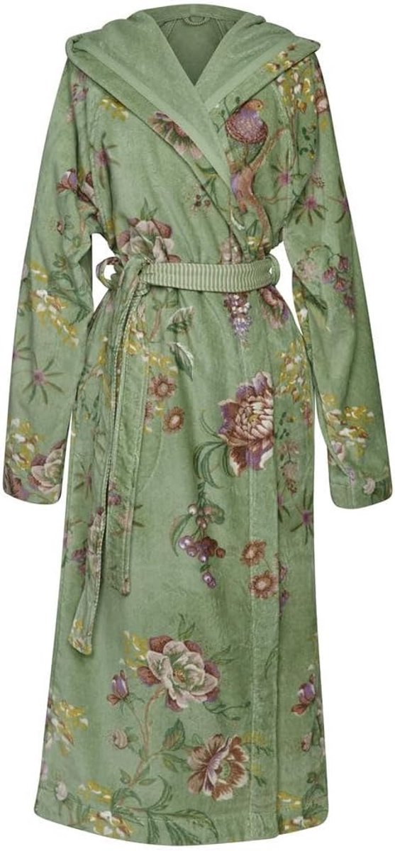 Dames Badjas - Huisjas Kimono - Ontspanning Thuis - 100% Katoen - Maat XXL - Groen