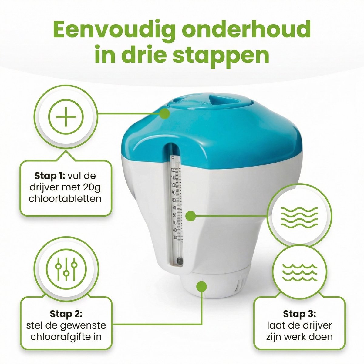 Intex Chloordrijver met thermometer - 29043NP - Zwembadonderhoud - Chloordrijver - Thermometer - Zwembadwater - Chloor – foto 6