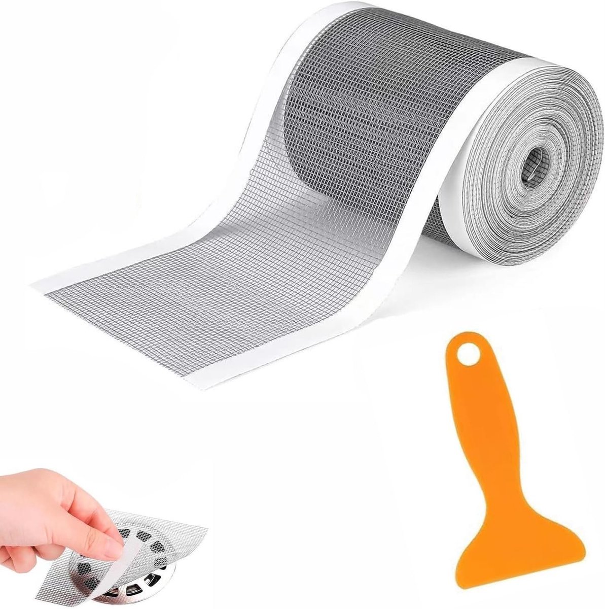 Haarvanger Douche - Afvoer Beschermer - Verstopping Voorkomen - Zelfklevend Mesh - Snijdbaar Ontwerp - Zilverkleurig