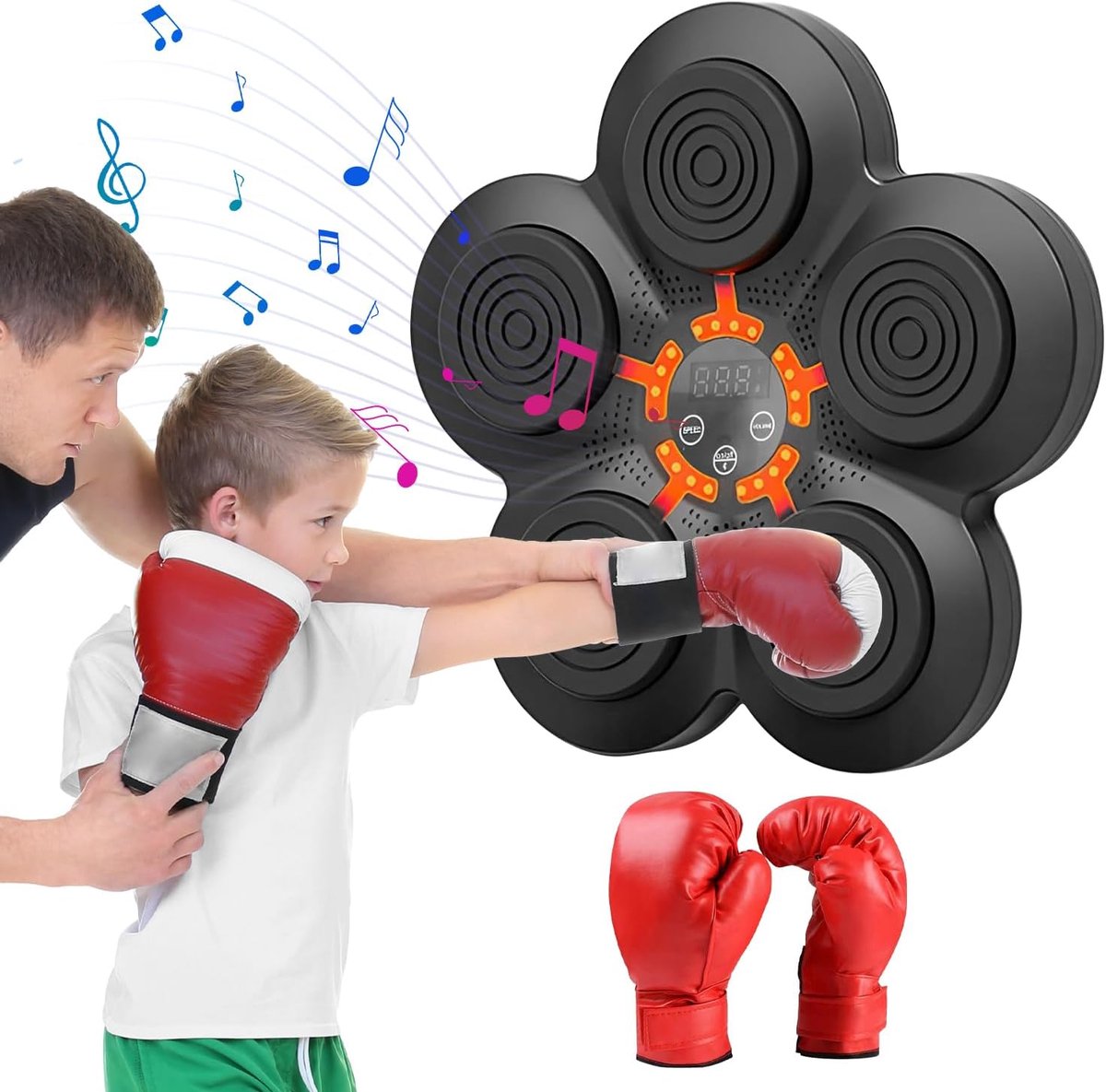 Muziek Boksmachine - Wandmontage Bokstrainer - Thuis Kracht Training - Smart Bluetooth Connectie - 38 x 37 x 8 cm