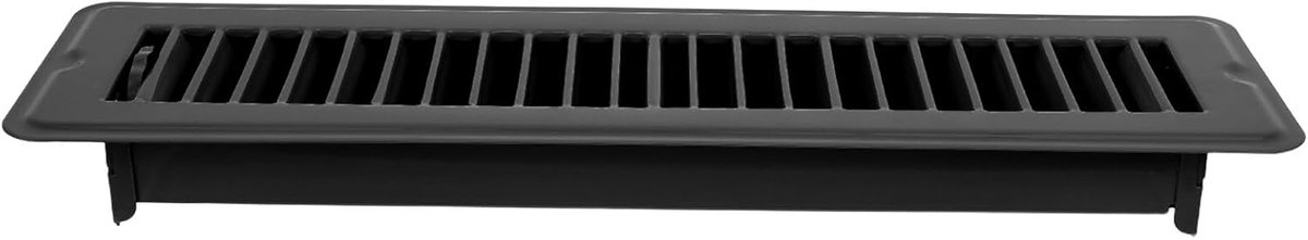 Vloerrooster - Ventilatierooster - Luchtstroom Reguleren - Beloopbaar Metaal - 34x10cm - Zwart