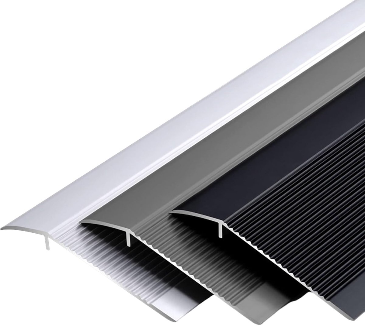 Vloer Overgangsprofiel - Drempelprofiel Aluminium - Vloeren Combineren - Traploze Toegang - 10cm Breed 91.5cm Lang - Zwart